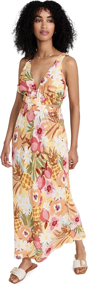 MINKPINK Women's Domenica Cutout Midi Dress, Tropical, Floral, L